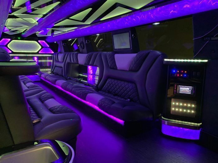 SUV limo interior – Castle Rock party bus rental