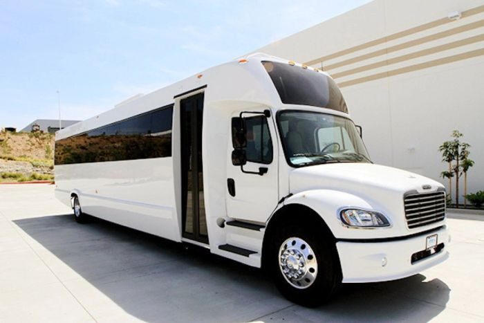 White limo bus – Castle Rock party bus rental